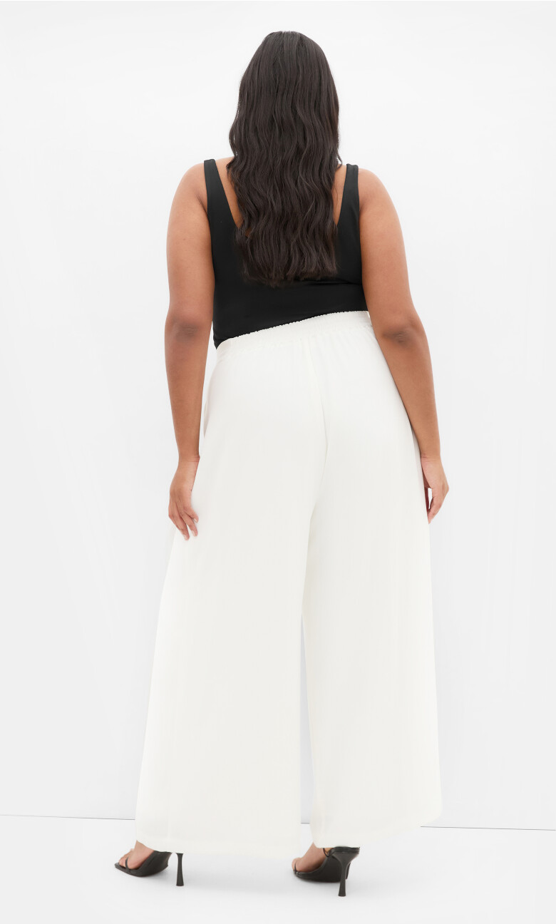 Abbie Fully Lined Wide Leg Pant - ivory