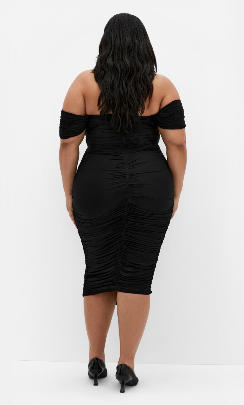 Jazmin Ruched Dress - black