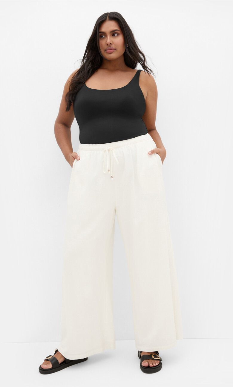 Plus Size Holly Linen Pant - ivory (UPDATED)