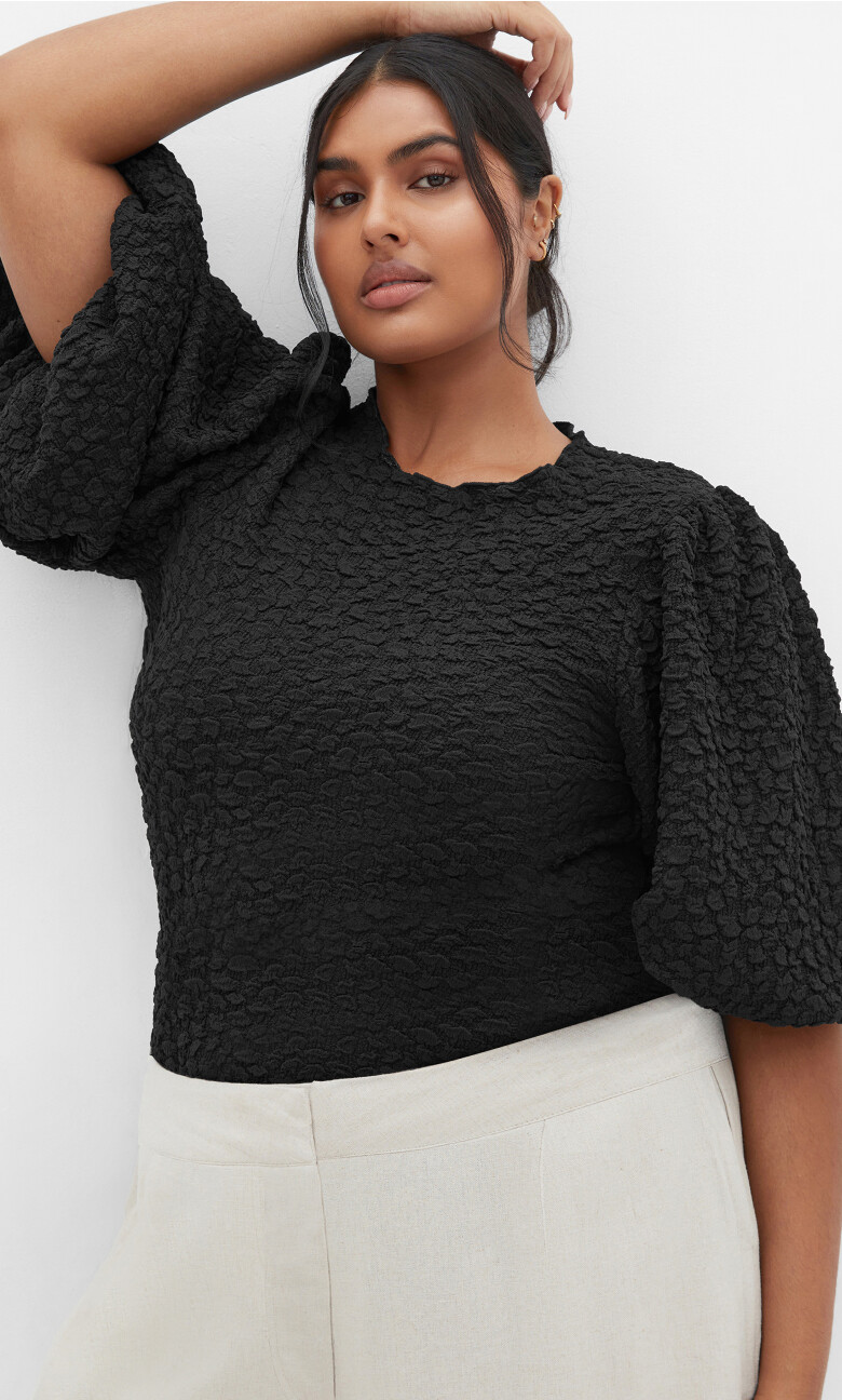 Plus Size Chrissie Top - black