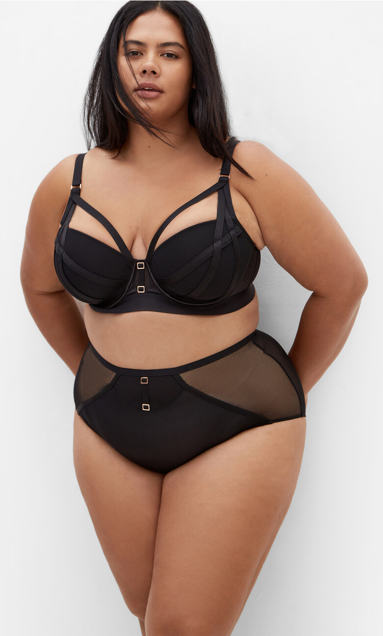 Onyx Longline Cotton Bra - black