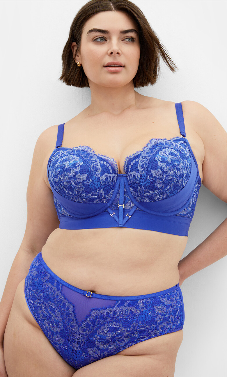 Alexis Contour Longline Bra - blue
