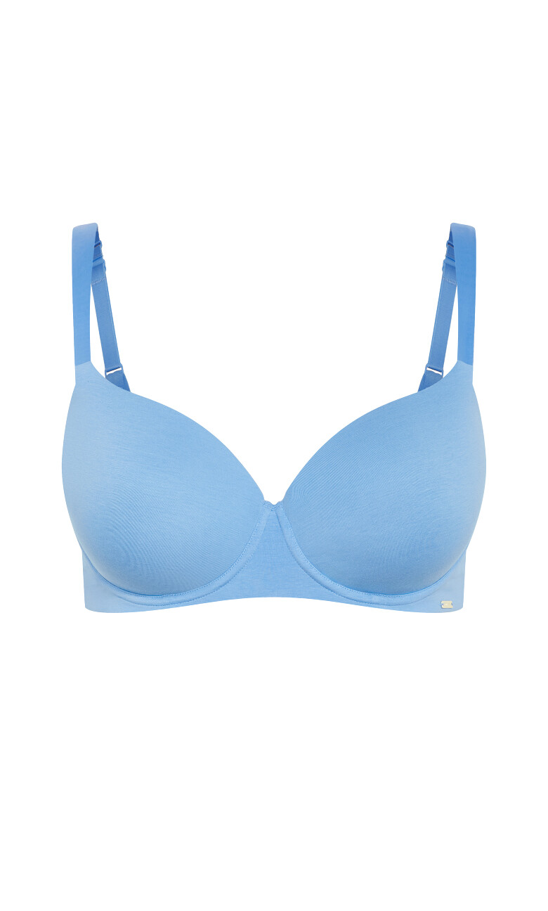Smooth & Chic Cotton T-shirt Bra - blue topaz