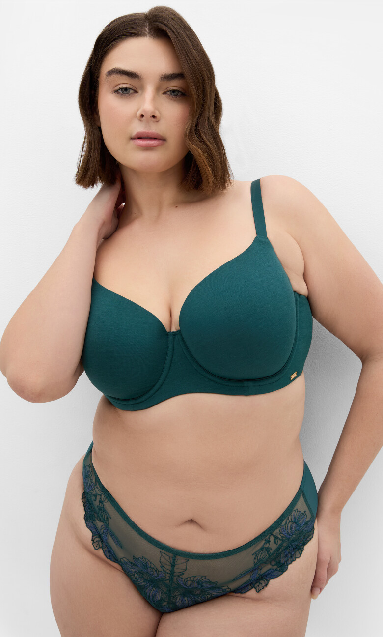 Smooth & Chic Cotton T-Shirt Bra - teal