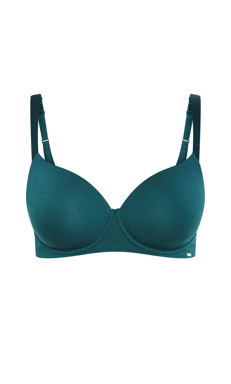 Smooth & Chic Cotton T-Shirt Bra - teal