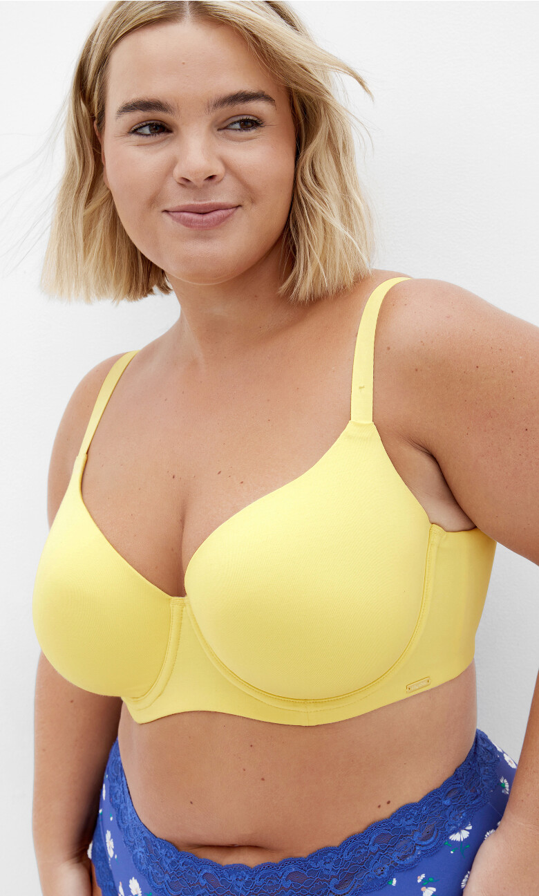 Smooth & Chic Cotton T-Shirt Bra - lemonade