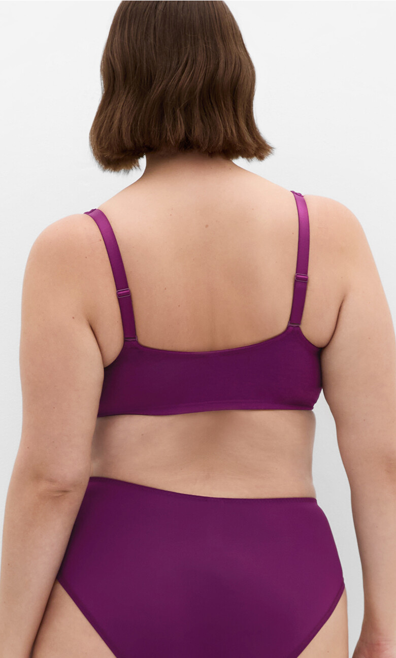 Smooth & Chic Front Close Cotton Push Up Bra - purple iris