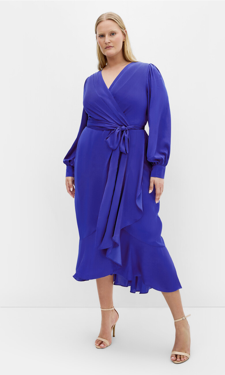 Ophelia Frill Maxi Dress - cobalt