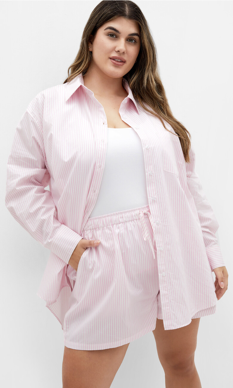 Paige Santorini Stripe Shirt - pink