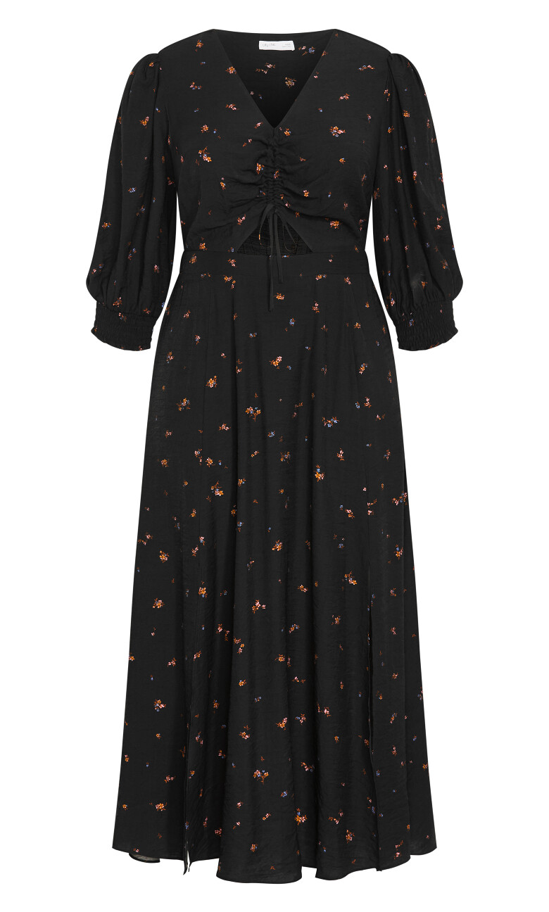 Jolene Ditsy Maxi Dress - black