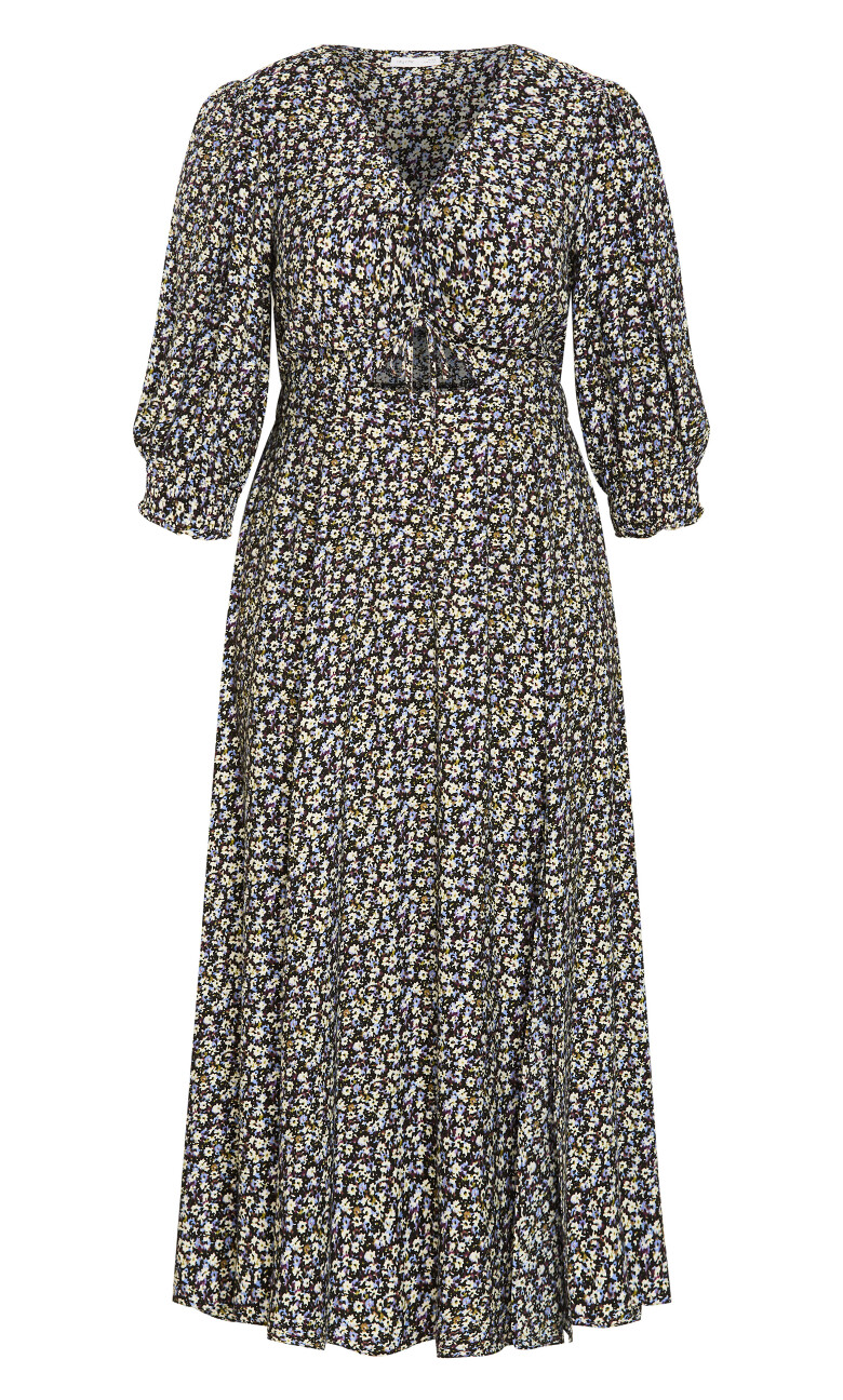 Jolene Print Maxi Dress - black