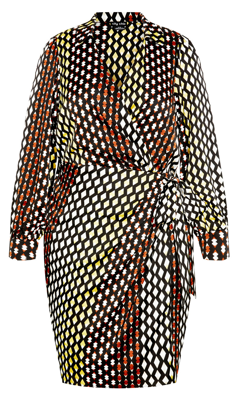 Genevieve Print Mini Dress - black