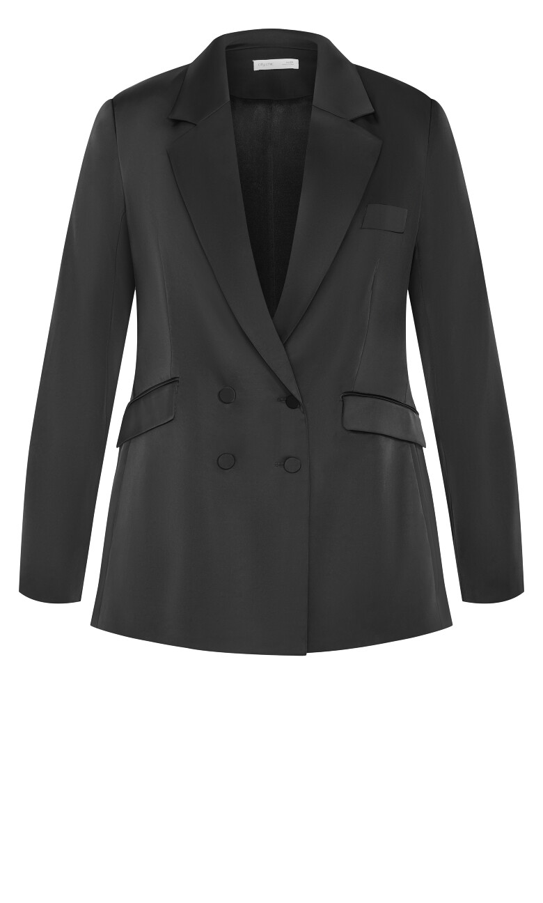 Rylie Satin Blazer - black
