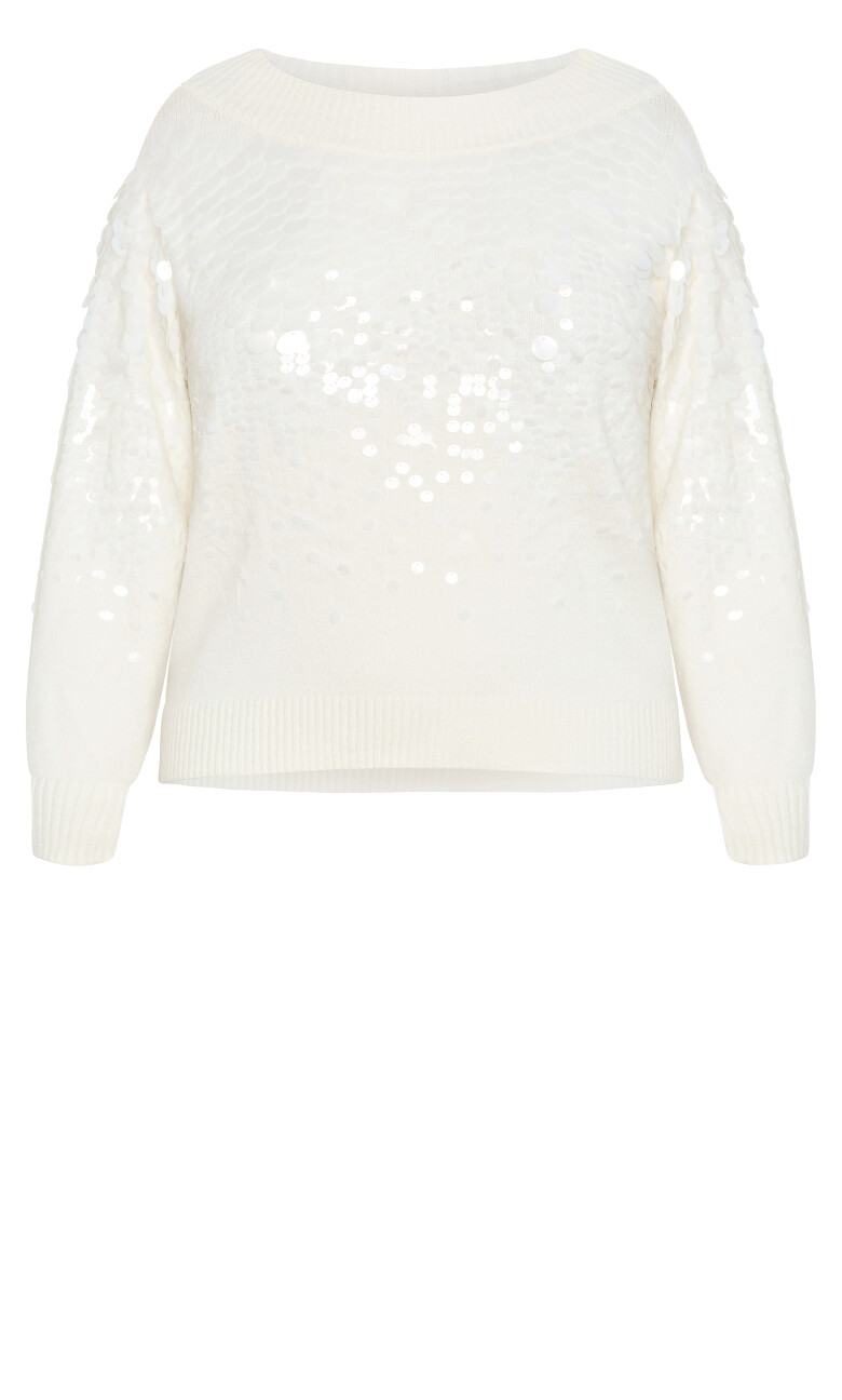 Braylin Sequin Jumper - ivory
