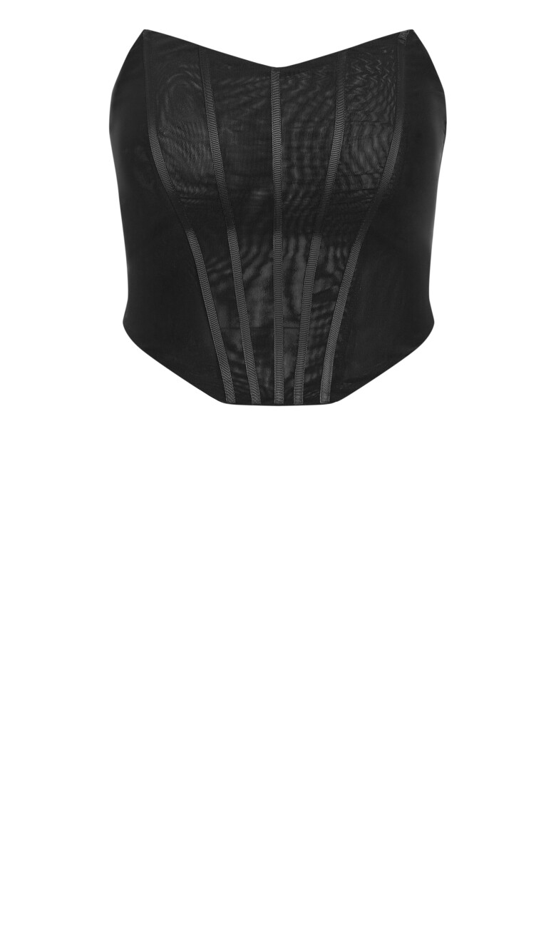 Amaya Deep V Neck Corset - black