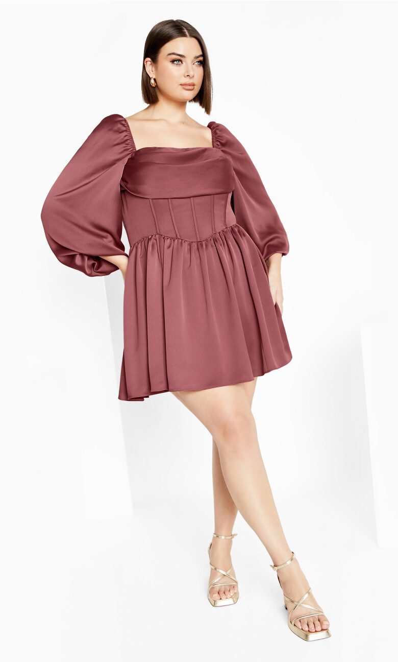 Flirty Corset Dress - rose