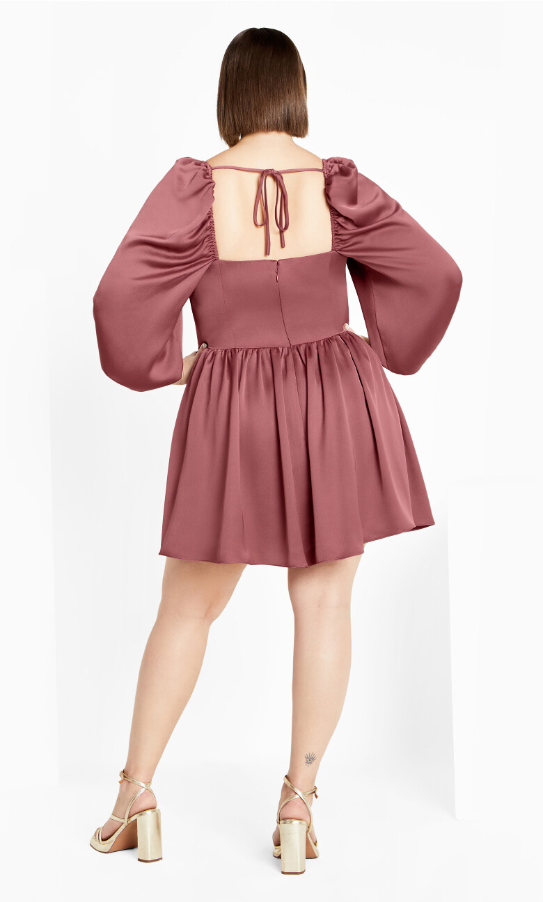 Flirty Corset Long Sleeve Mini Dress - rose