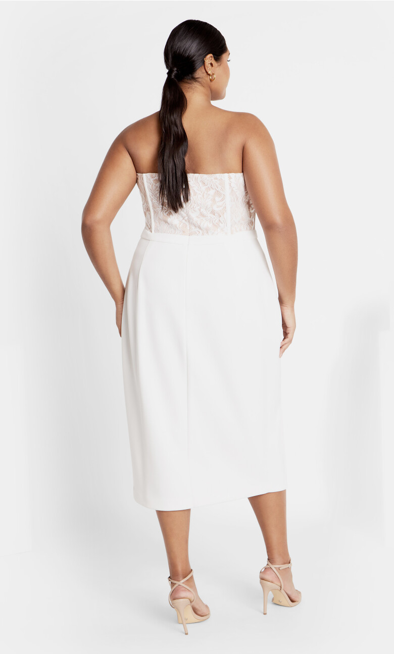 Perfect Date Strapless Lace Dress - ivory
