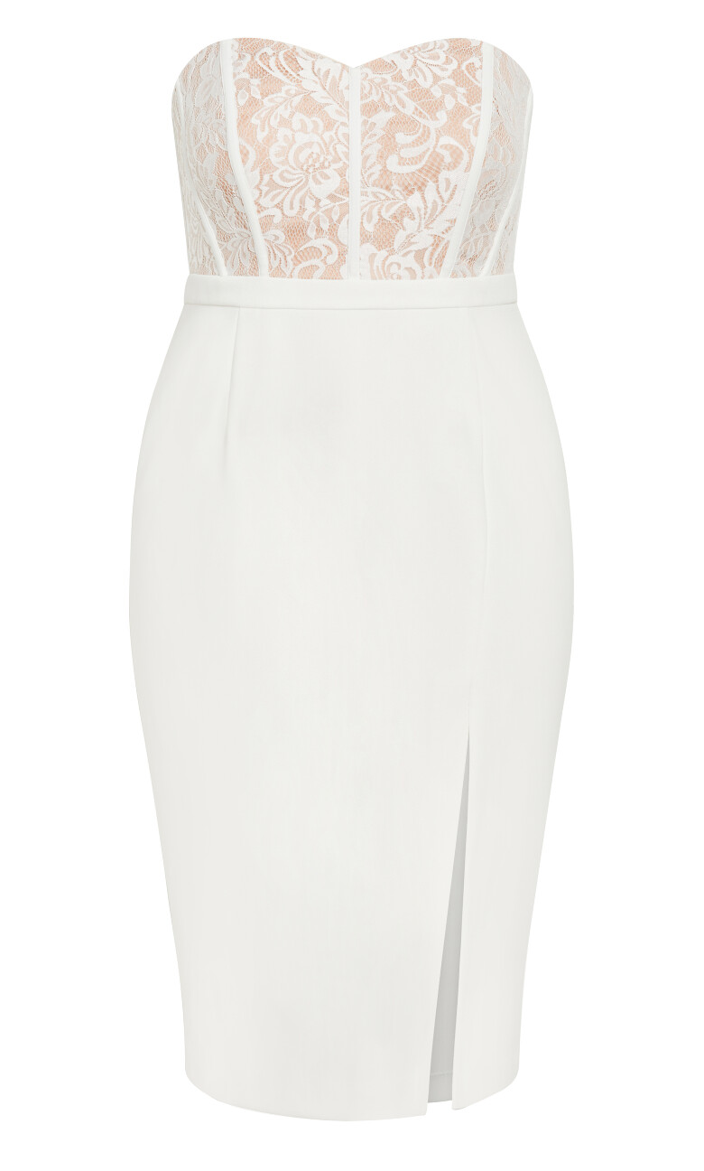 Perfect Date Strapless Lace Dress - ivory