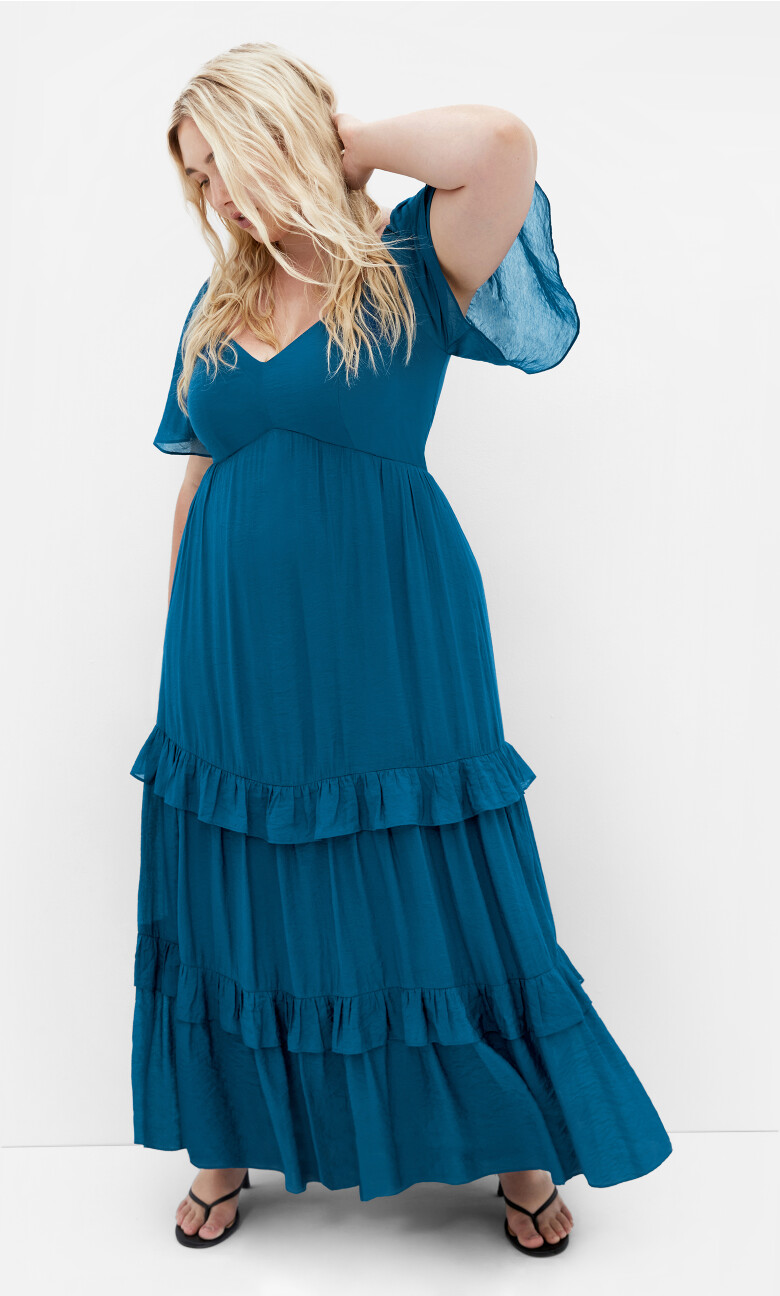 Plus Size Marci Tier Maxi Dress - Poseidon