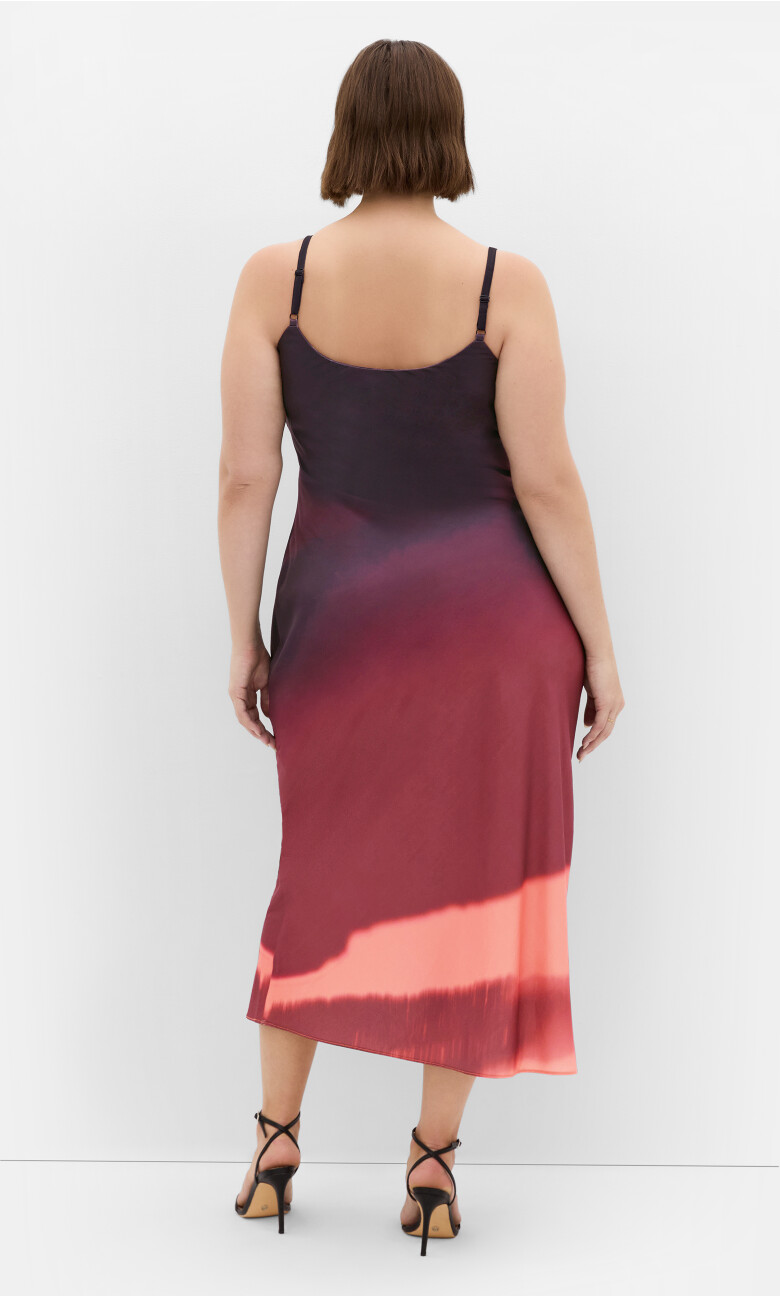 Ombre Cowl Dress - choc multi