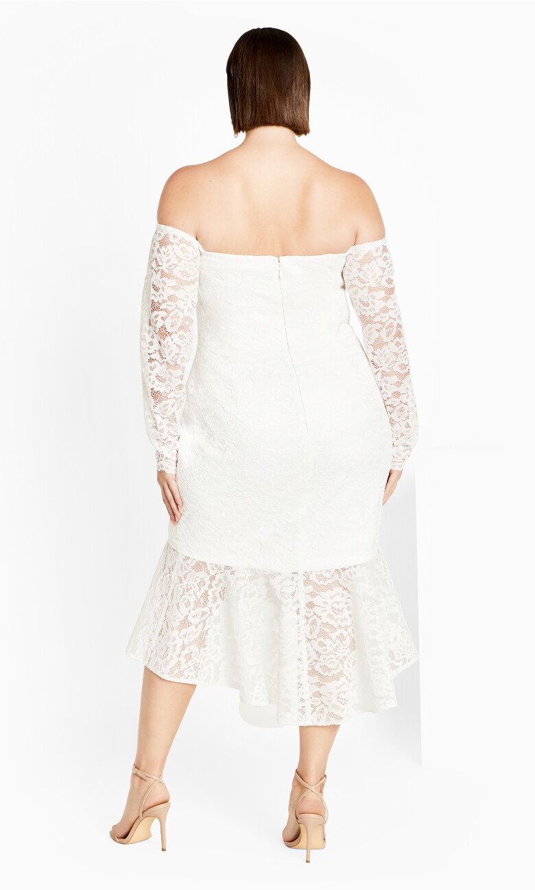 Lace Athena Off Shoulder Dress - ivory