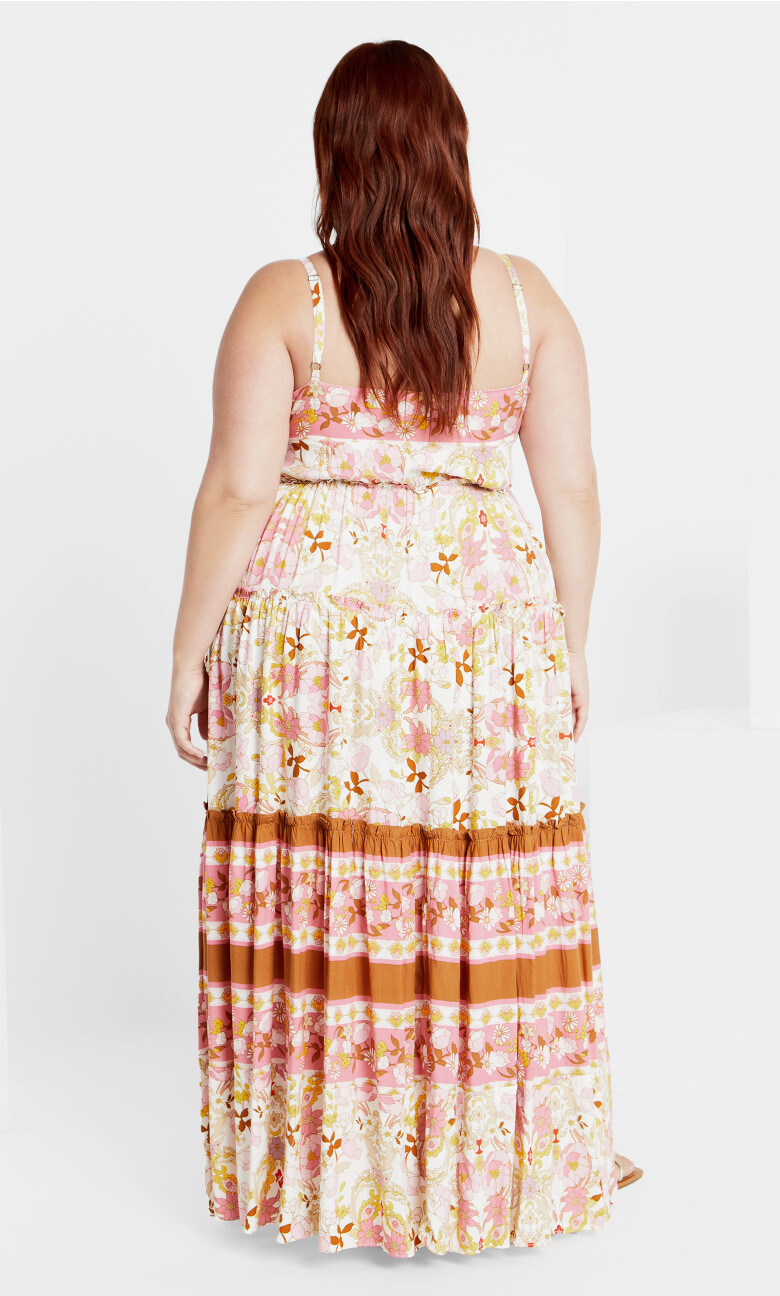 Lilah V Neck Love Maxi Dress - ivory