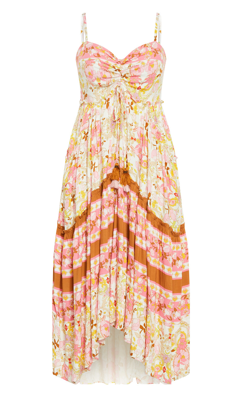 Lilah V Neck Love Maxi Dress - ivory