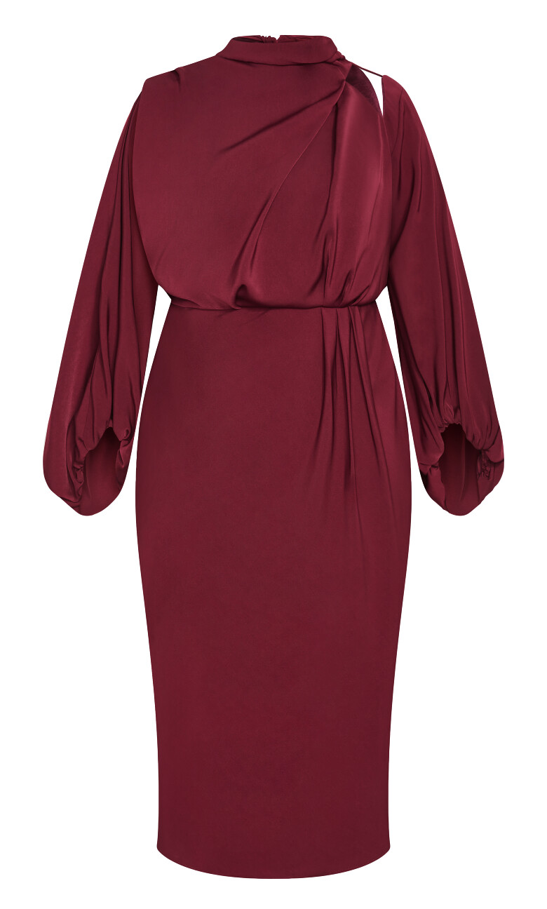 Jaylee Sleeved Dress - burgundy