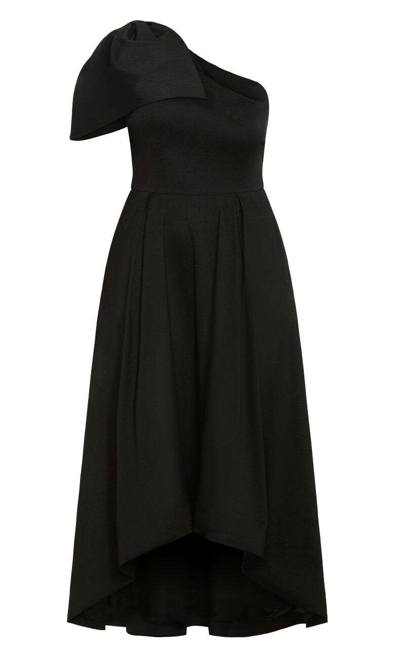 Captivate One Shoulder Hi-Lo Dress - black