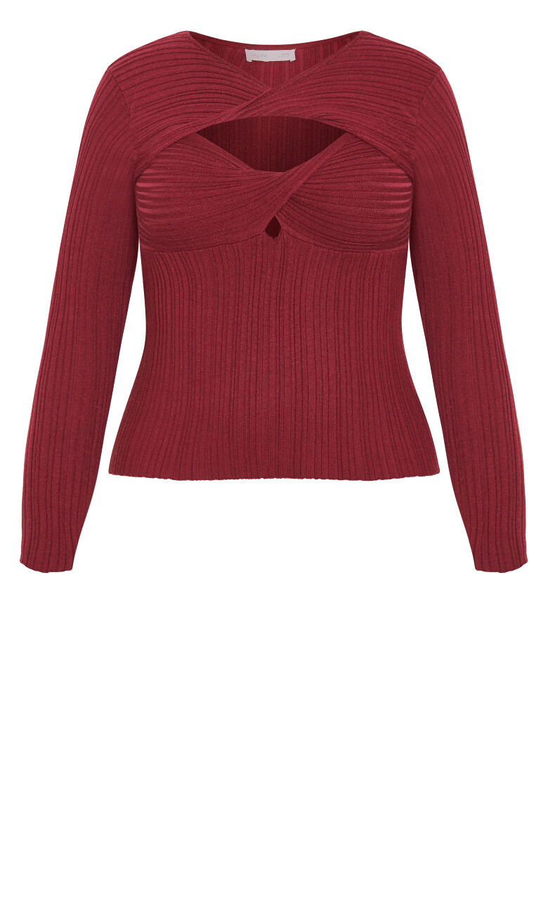 Kaleigh Knit Jumper - dark cherry