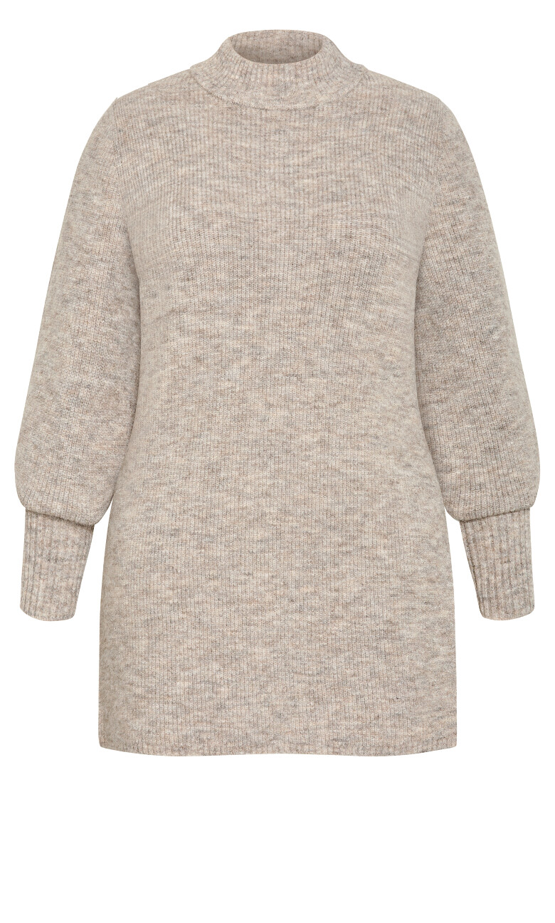Longline Split Jumper - taupe
