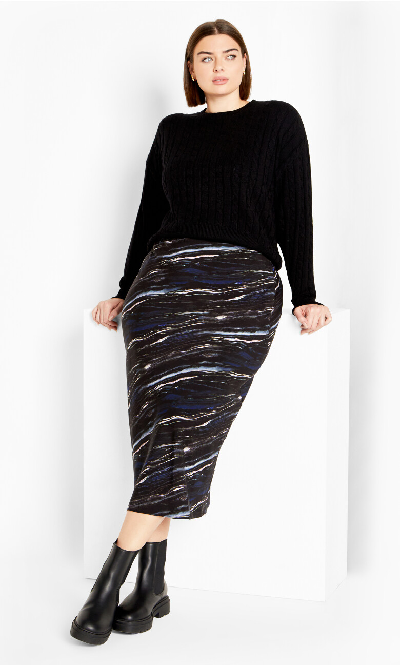 Miranda Print Skirt - marble