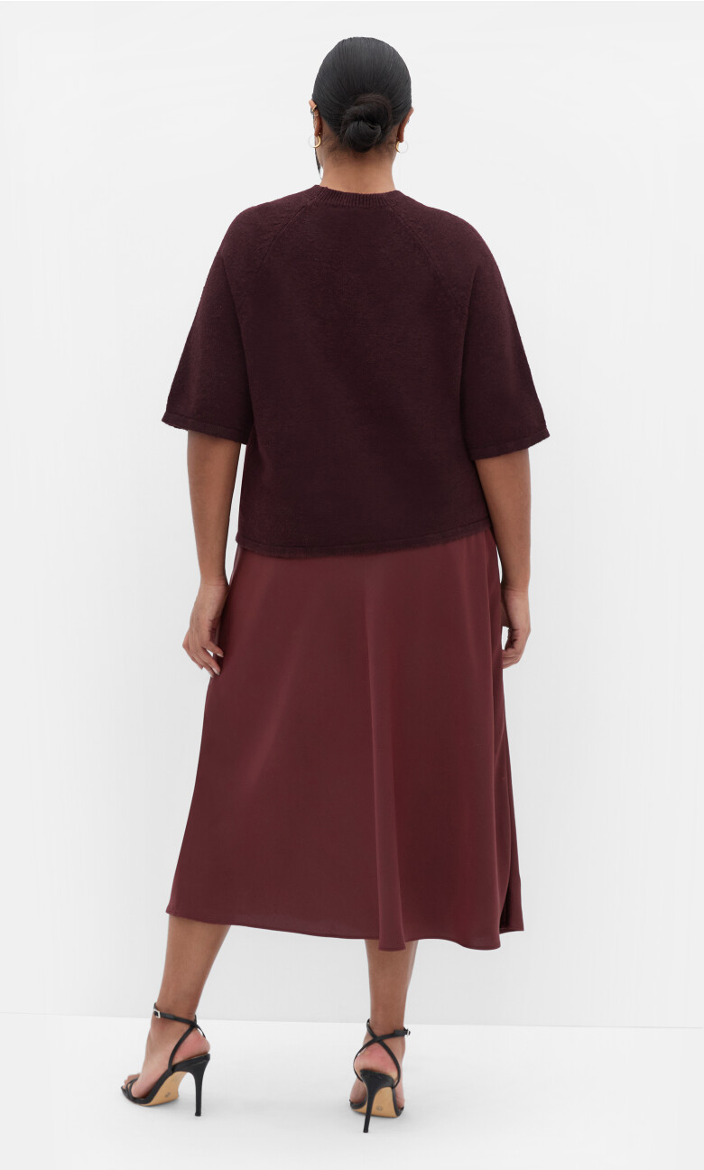 Miranda Midi Skirt - choc cherry