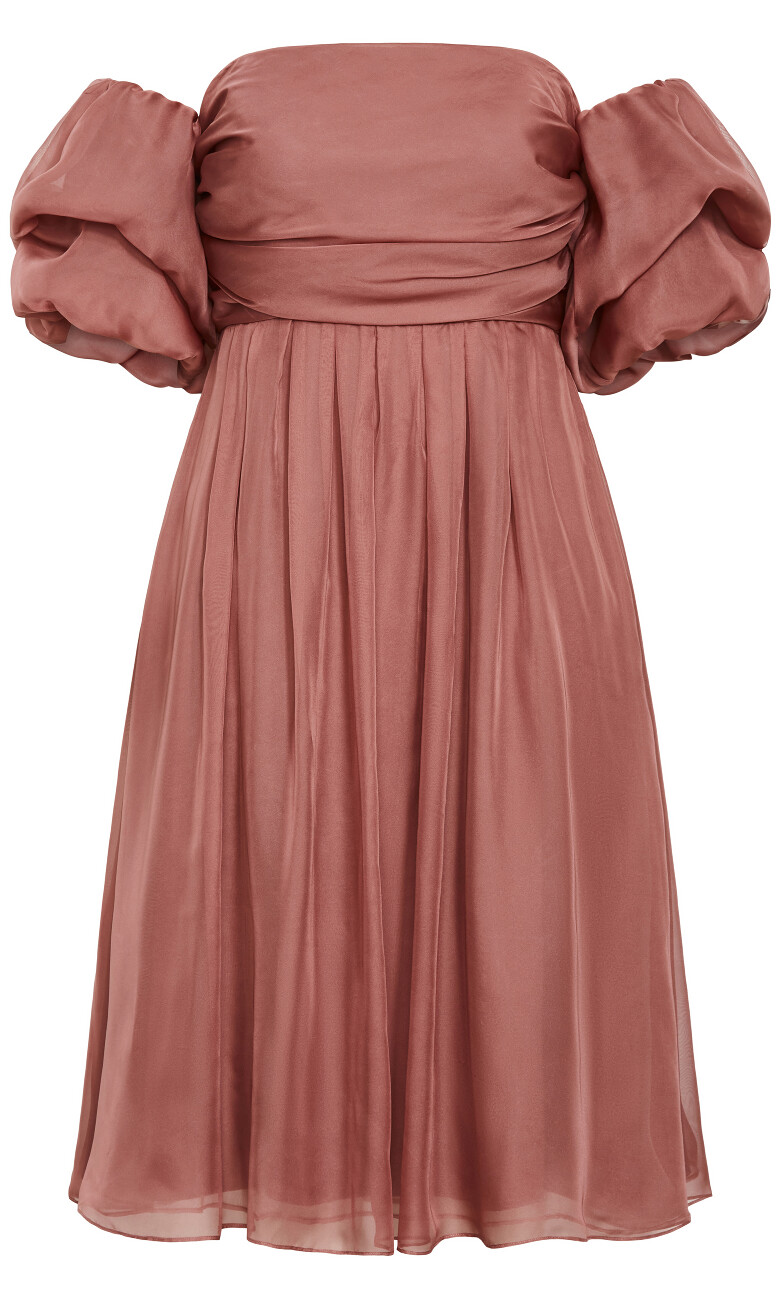 Taliyah Off Shoulder Dress - rose quartz