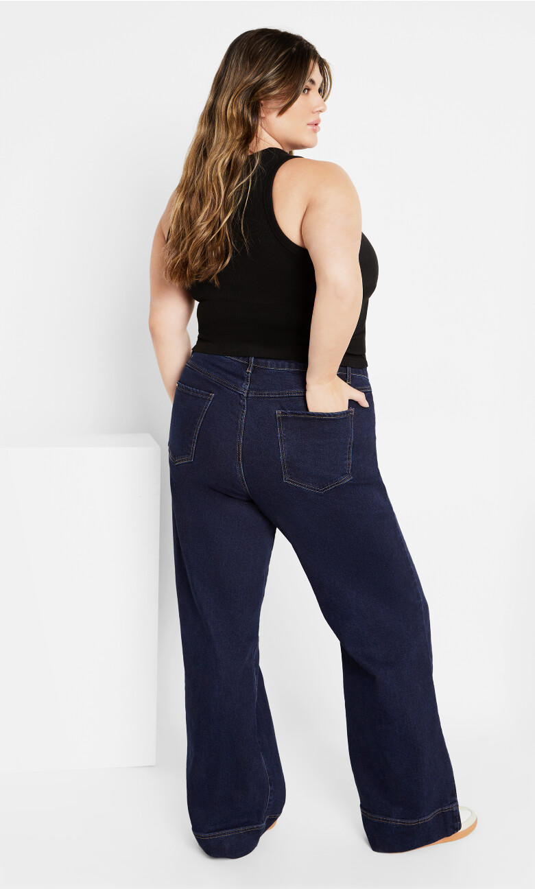 Harley Fit Victoria Wide Leg Jean - dark wash