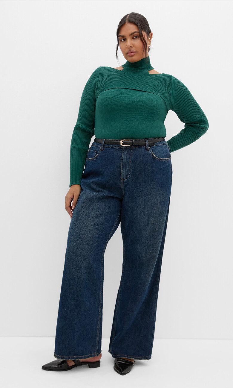 Remi Cut Out Jumper - jade