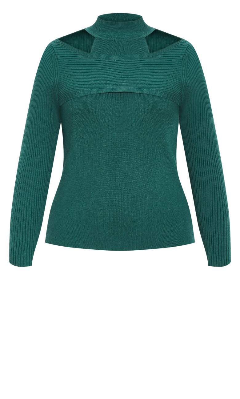 Remi Cut Out Jumper - jade