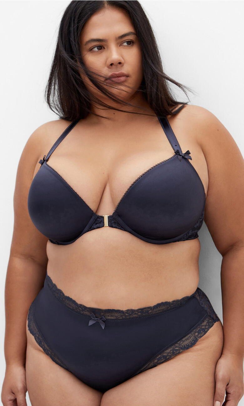 Adore Luxe Racerback Push Up Bra - midnight