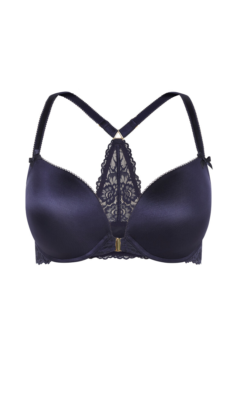 Adore Luxe Racerback Push Up Bra - midnight
