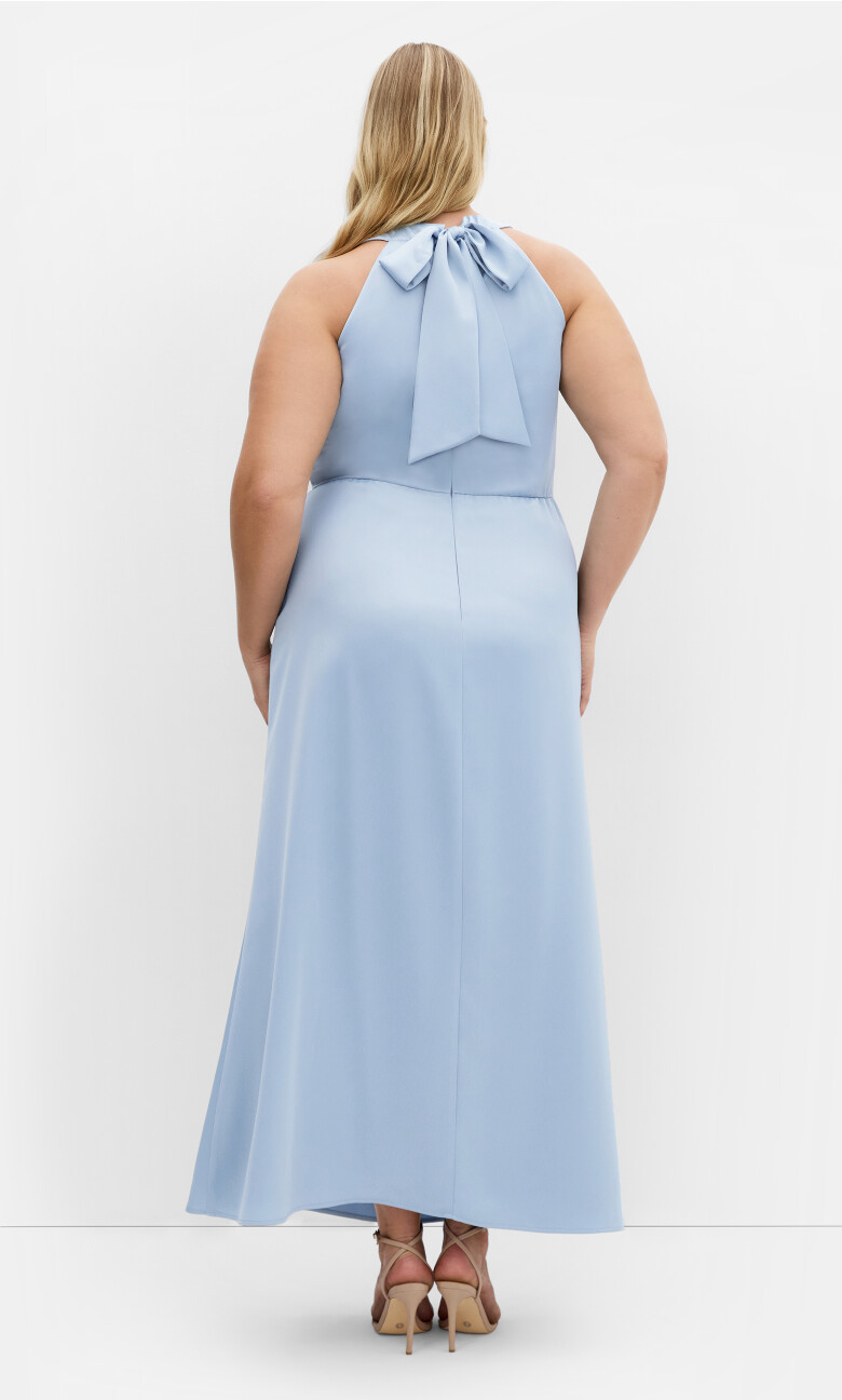 Celina Halter Maxi Dress - dusty blue