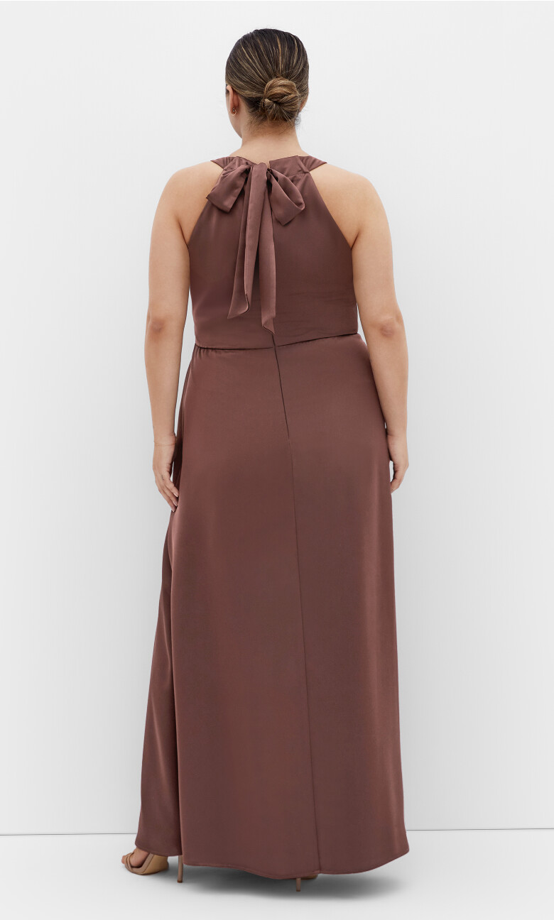 Celina Halter Maxi Dress - raisin
