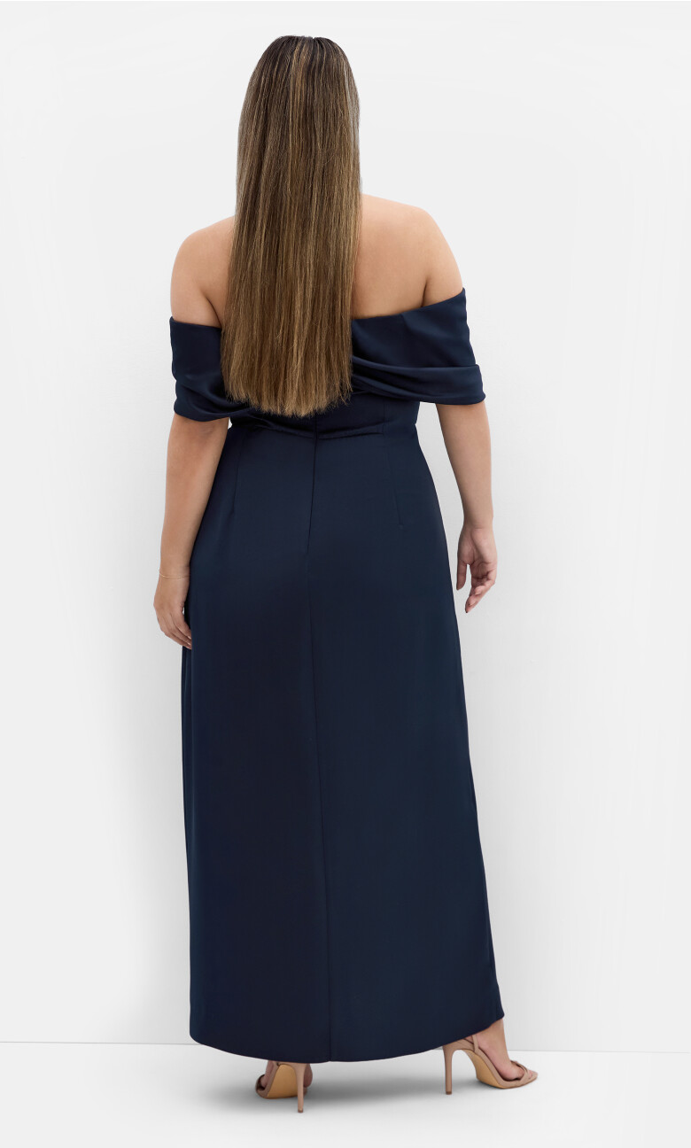 Paloma Off Shoulder Maxi Dress - navy