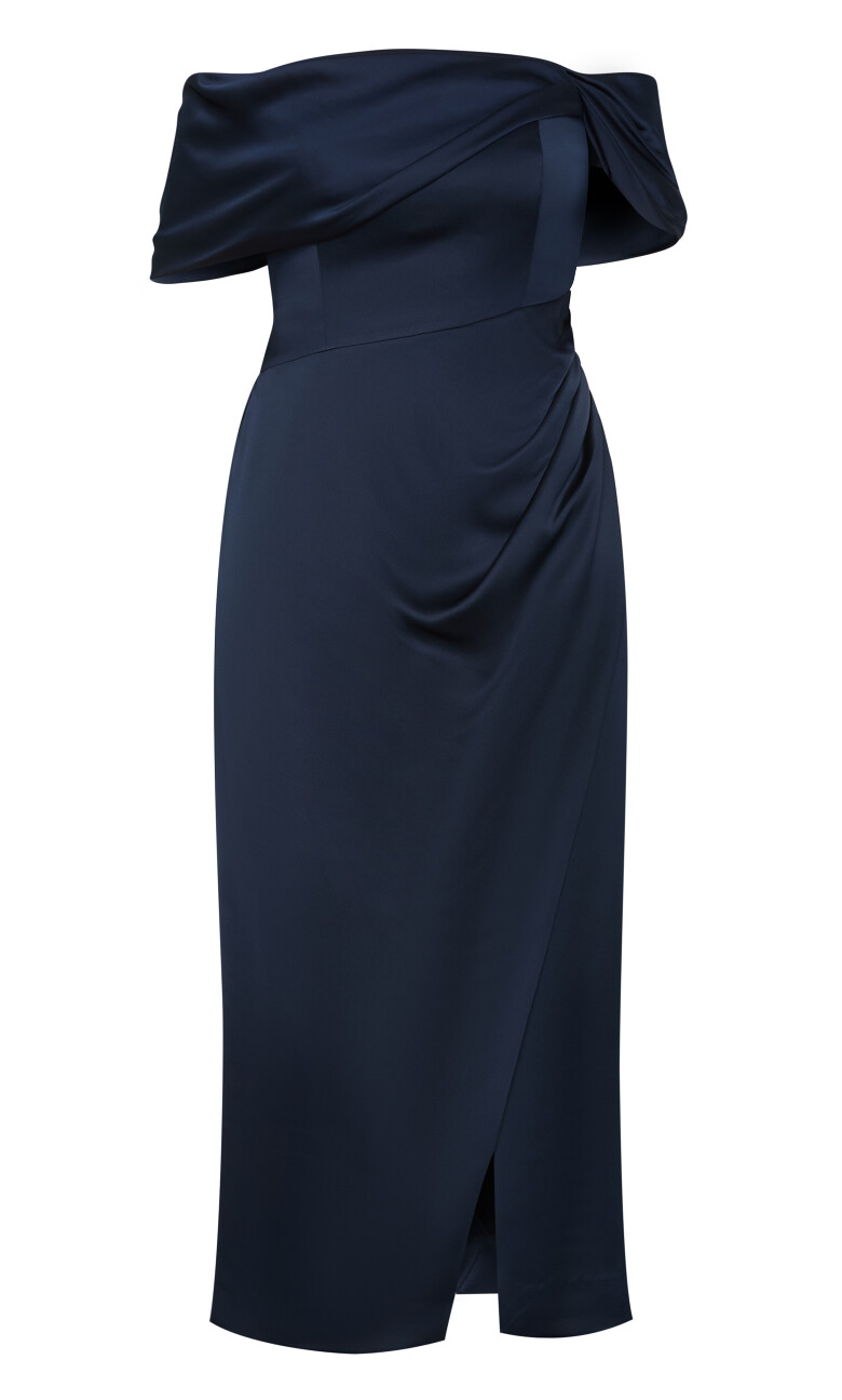 Paloma Off Shoulder Maxi Dress - navy