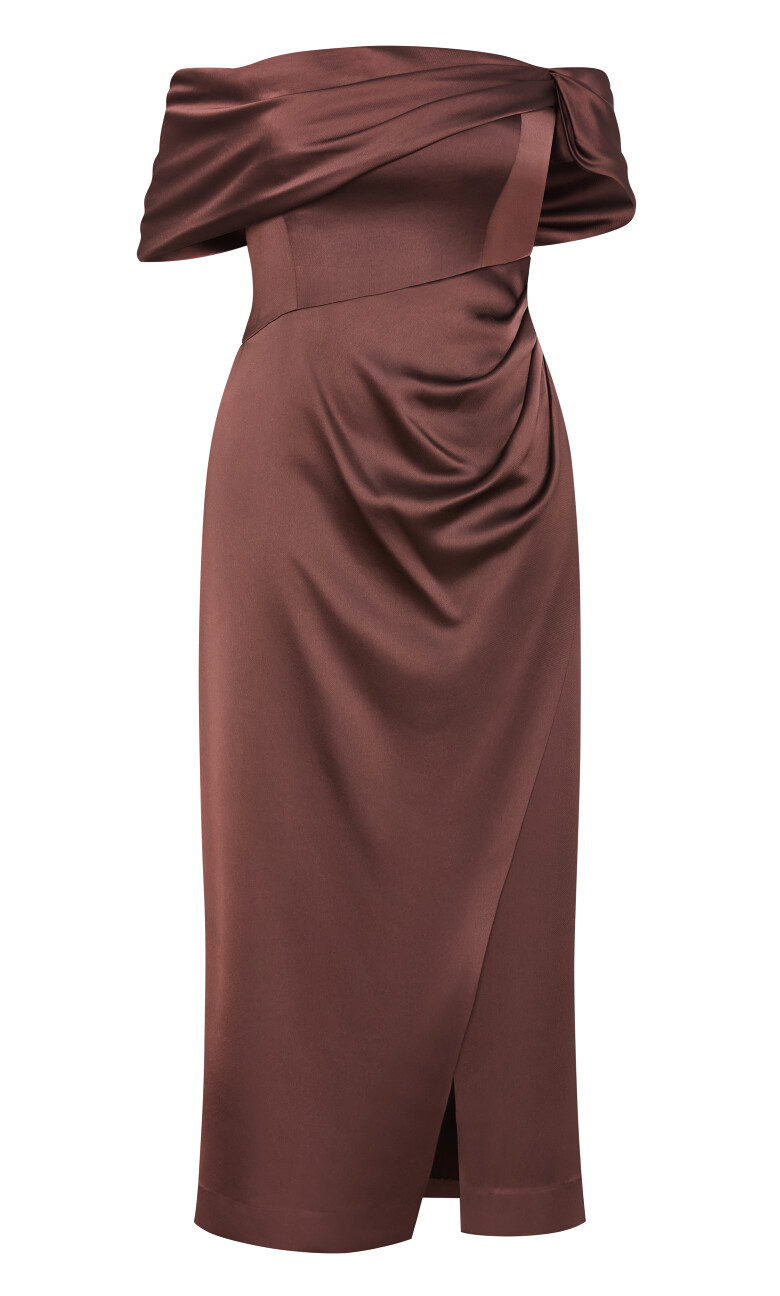Paloma Off Shoulder Maxi Dress - raisin