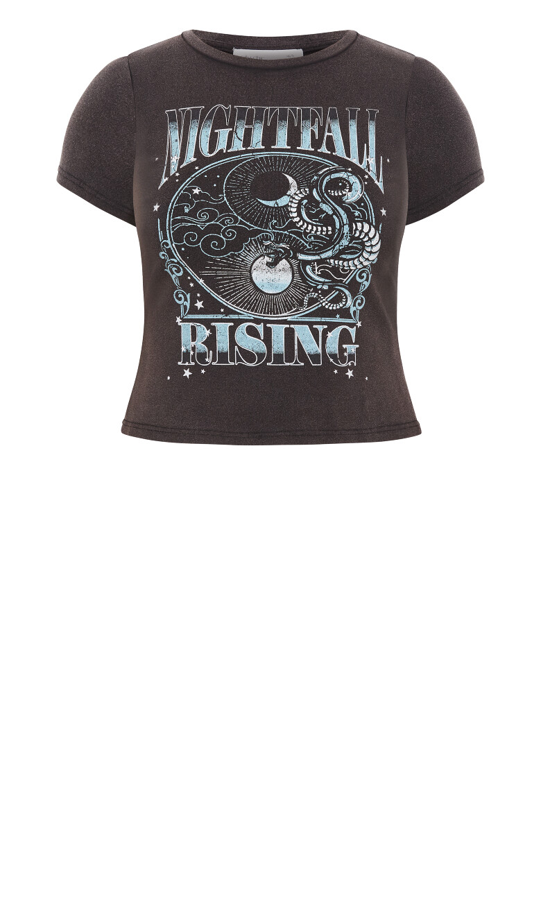 Micro Blue Nightfall Print Tee - grey wash