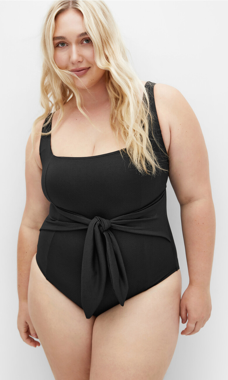 Sardinia Tie Front 1 Piece - black
