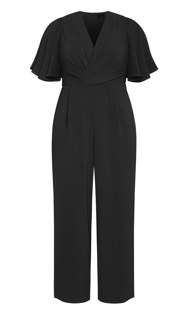 Braelynn V Neck Jumpsuit - black