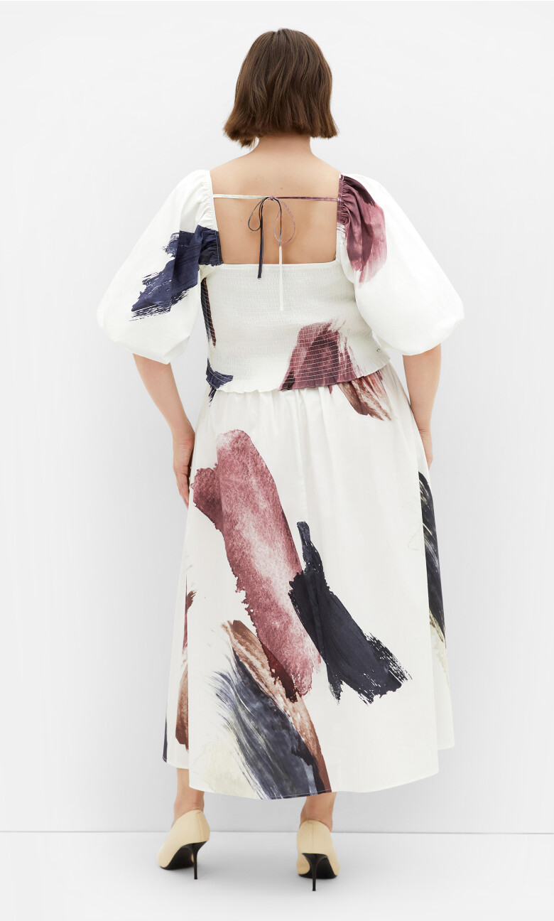 Amari Geo Print Top - ivory