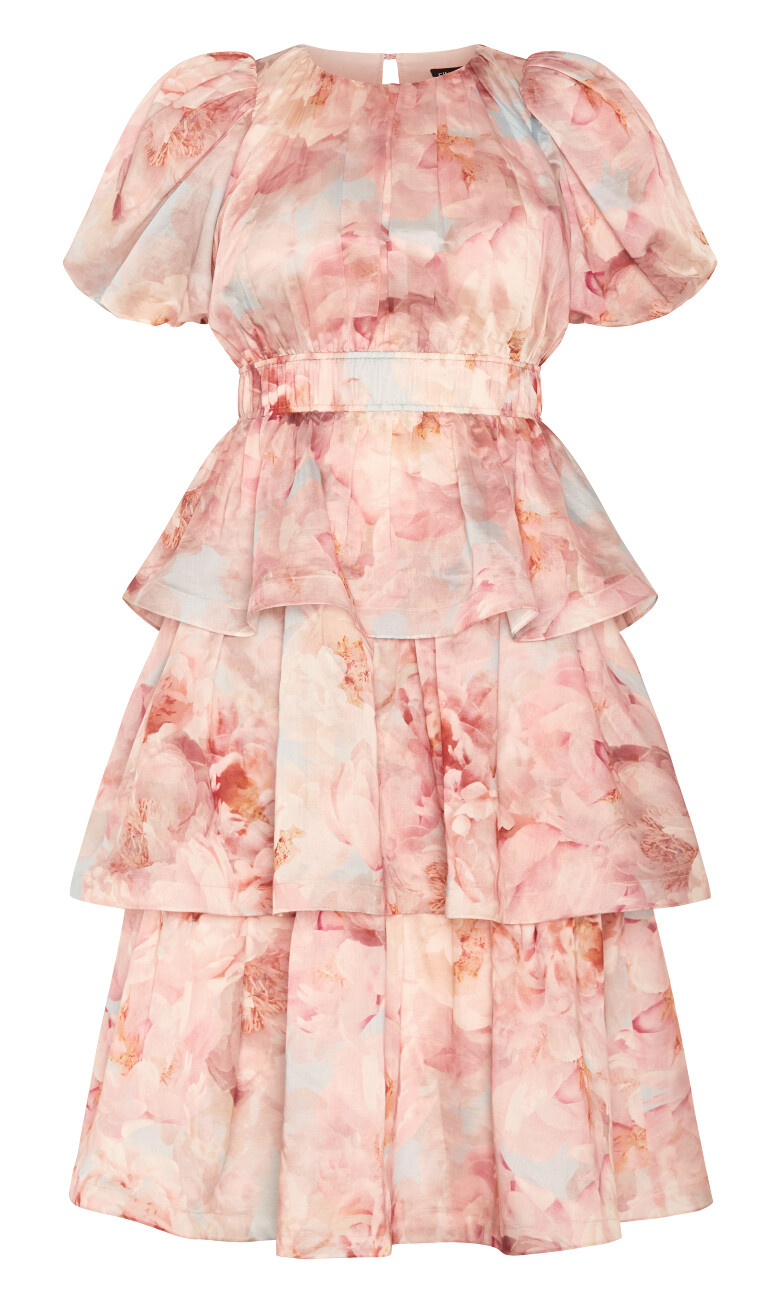 Heavenly Print Ruffle Maxi Dress - floral